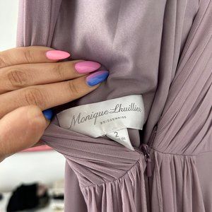Monique Lhuillier pink bridesmaid dresses